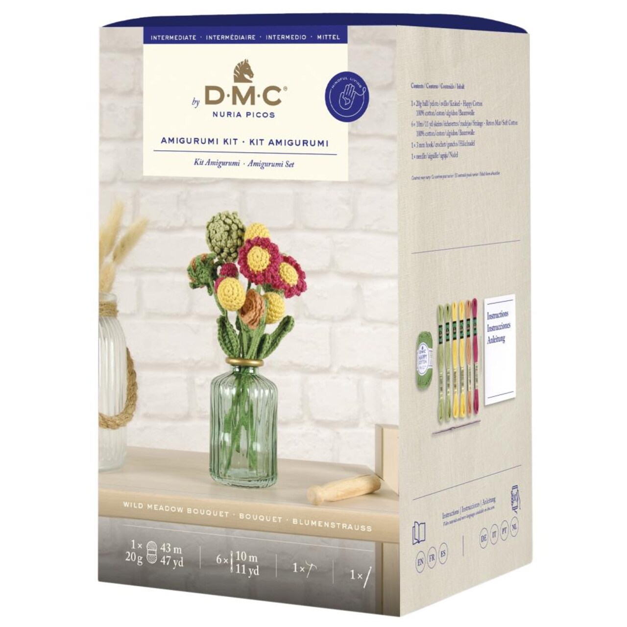 DMC Intermediate Amigurimi Kit by Nuria Picos - Meadow Flower Bouquet